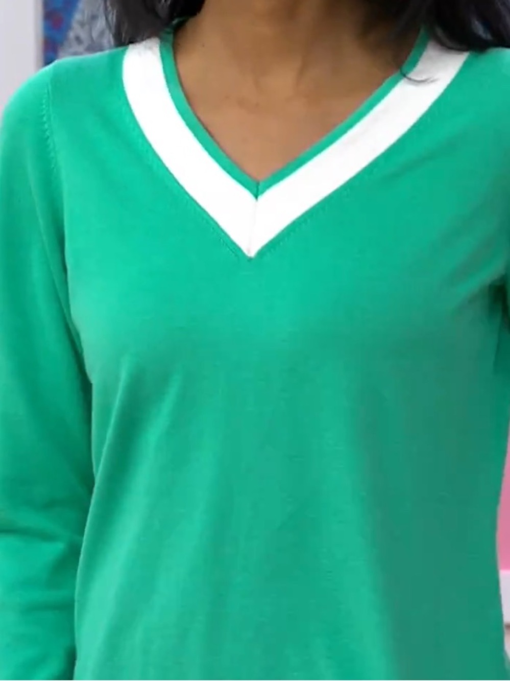 Belle by Kim Gravel Country

Club Tipped Sweater -MINT LEAF